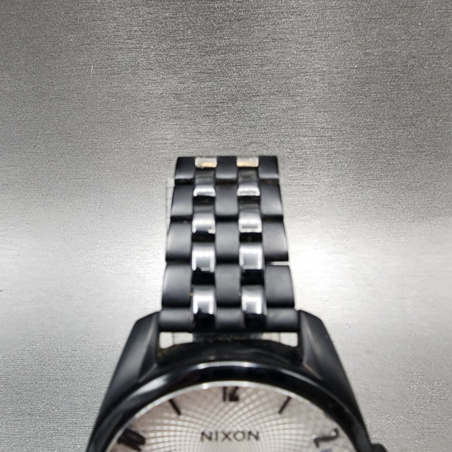 Nixon The Bullet Watch Women 38mm White Dial Black Tone Date Round New Battery4