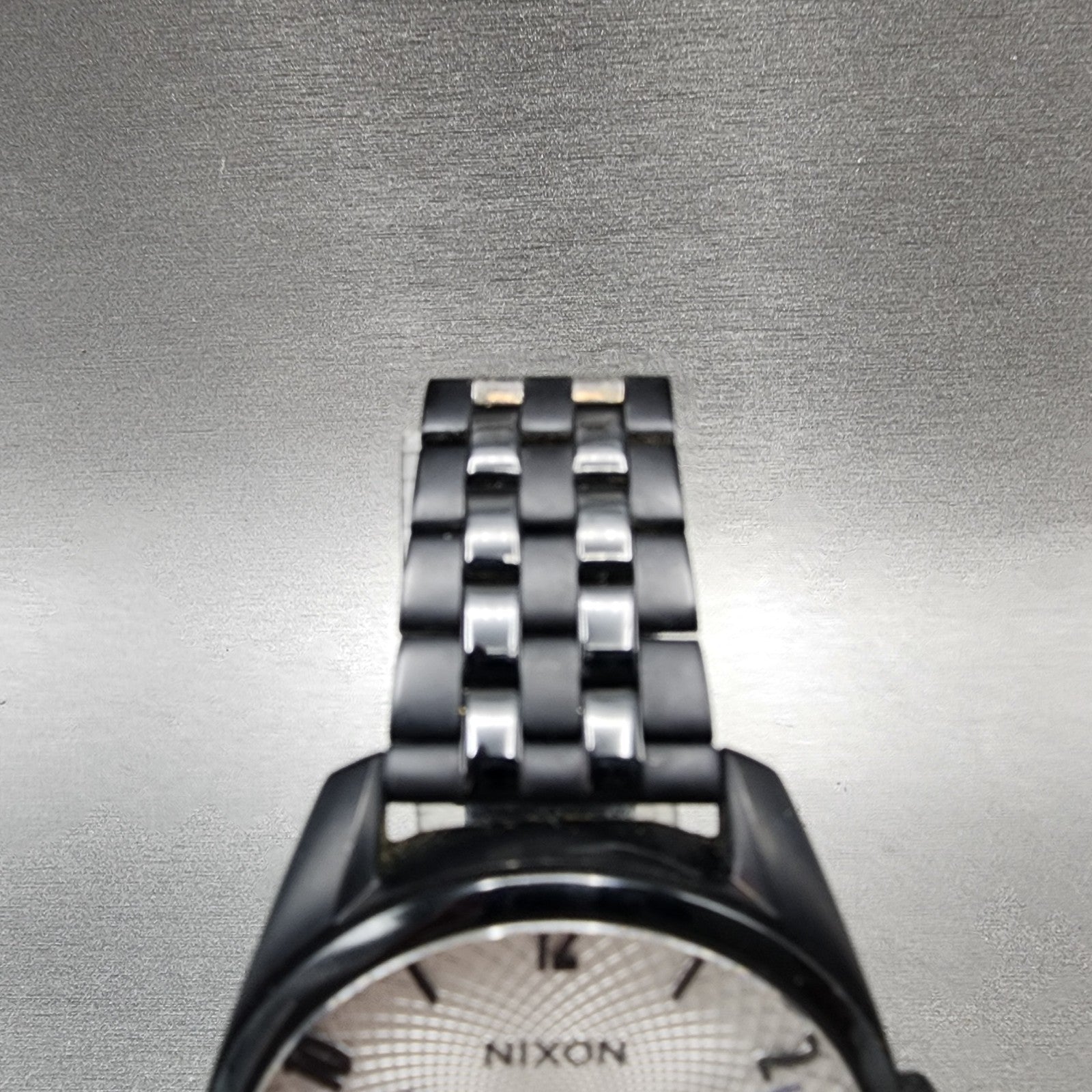 Nixon The Bullet Watch Women 38mm White Dial Black Tone Date Round New Battery4