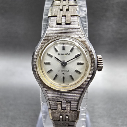 Seiko Watch Women 18mm Silver Dial Silver Tone Round 11-0330 Manual Wind Works K0