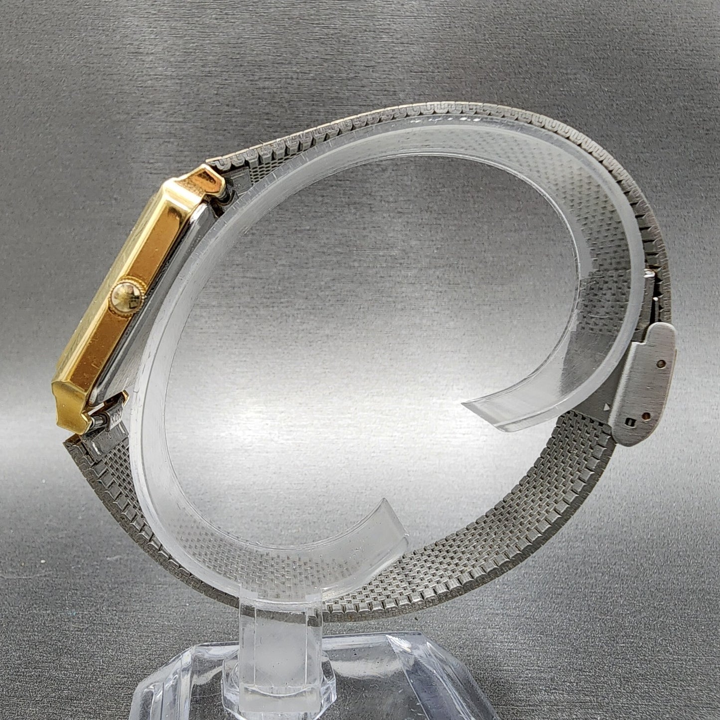 Orient VX Tank Watch men 27mm Black Dial Gold Tone Rectangle New Battery6