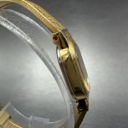 Citizen CQ Watch Women 14mm Black Dial Gold Tone Oval 2250-224884 New Battery3