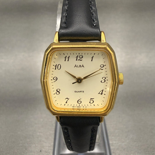 Seiko Alba Watch Women 23mm Champagne Dial Gold Tone V811-5551 New Battery0