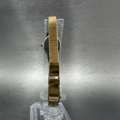 Citizen CQ Watch Women 17mm Champagne Dial Gold Tone Round New Battery VTG ABD7