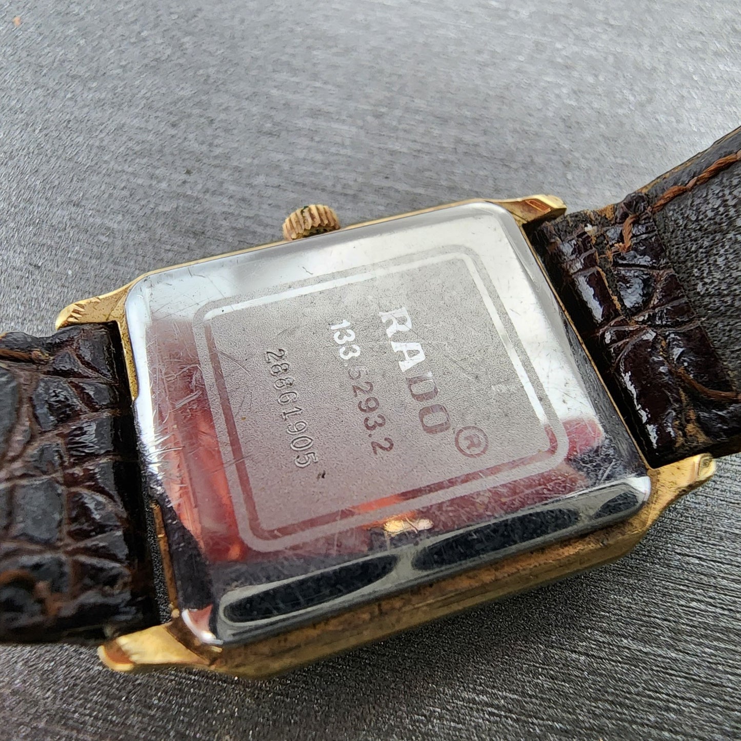 Rado Tank Watch Women 20mm Gold Dial Two Tone Octagon 133.5293.2 New Battery9