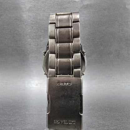 Casio Lineage LIW-130T Watch Men 38mm Black Dial Titanium Date Atomic Solar READ8
