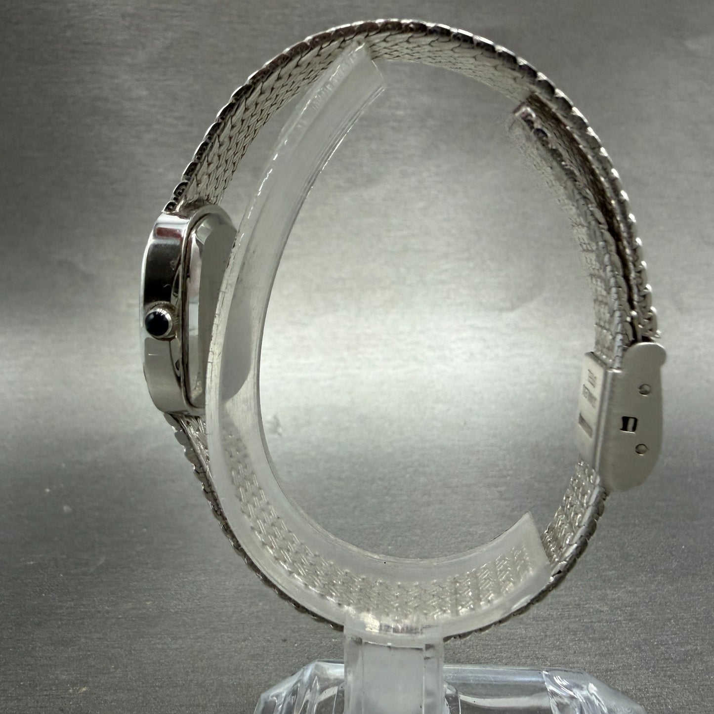 Elgin Watch Women 21mm Silver Dial Silver Tone Rectangle FK277 New Battery VTG6