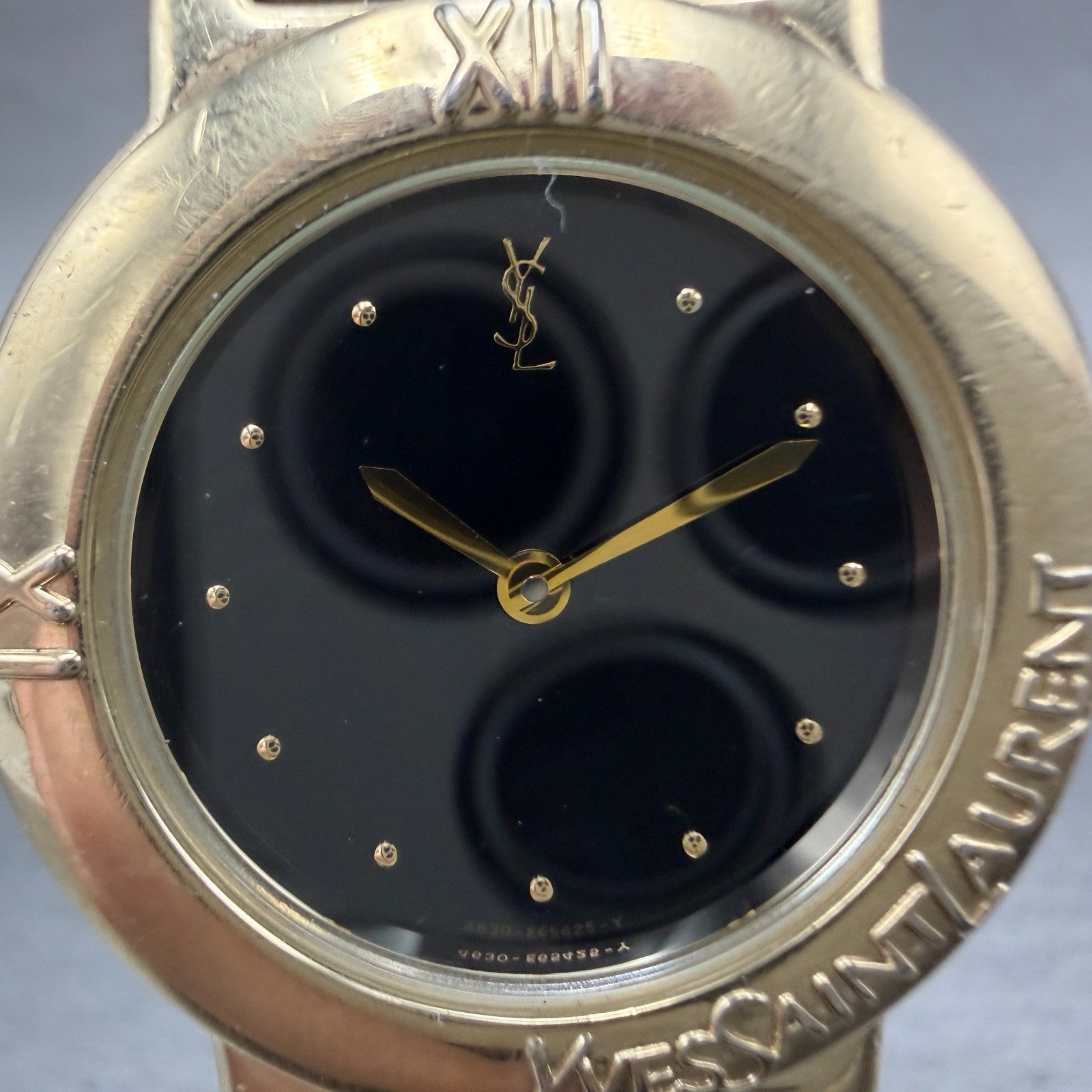 Yves Saint Laurent Watch Women 31mm Black Dial Two Tone Round 4620-E60957 Newbat1