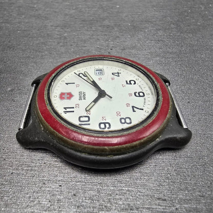Victorinox Swiss Army Watch Men 39mm White Dial Black Tone Date Round PARTS SHUI4