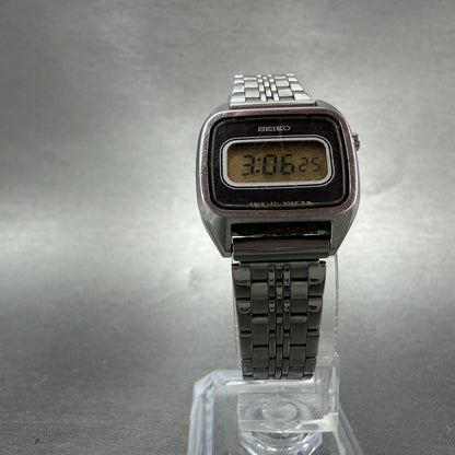 Seiko Digital Watch Women 23mm Silver Tone Rectangle Daydate L221-5070 New Batt5