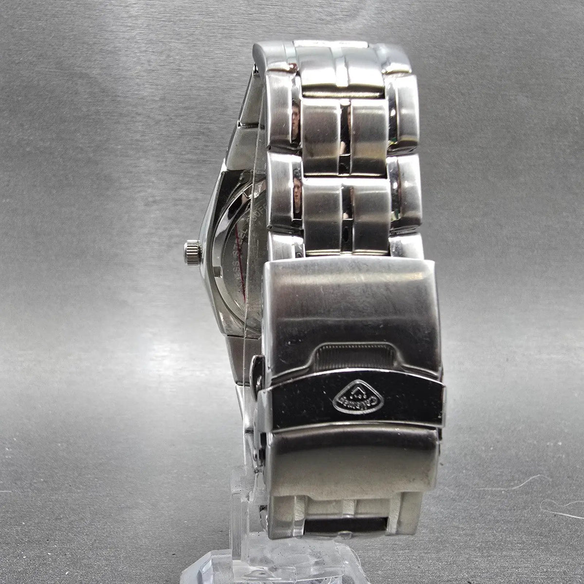 Callaway Dive Watch Men 41mm Silver Dial Silver Tone Date Round New Battery7