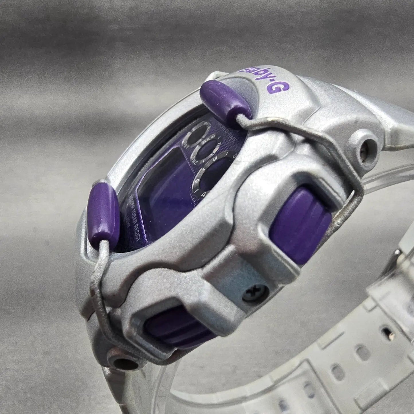 Casio Baby-G BG-1006SA Watch Women 42mm Purple Silver Alarm Chronograph New Batt2