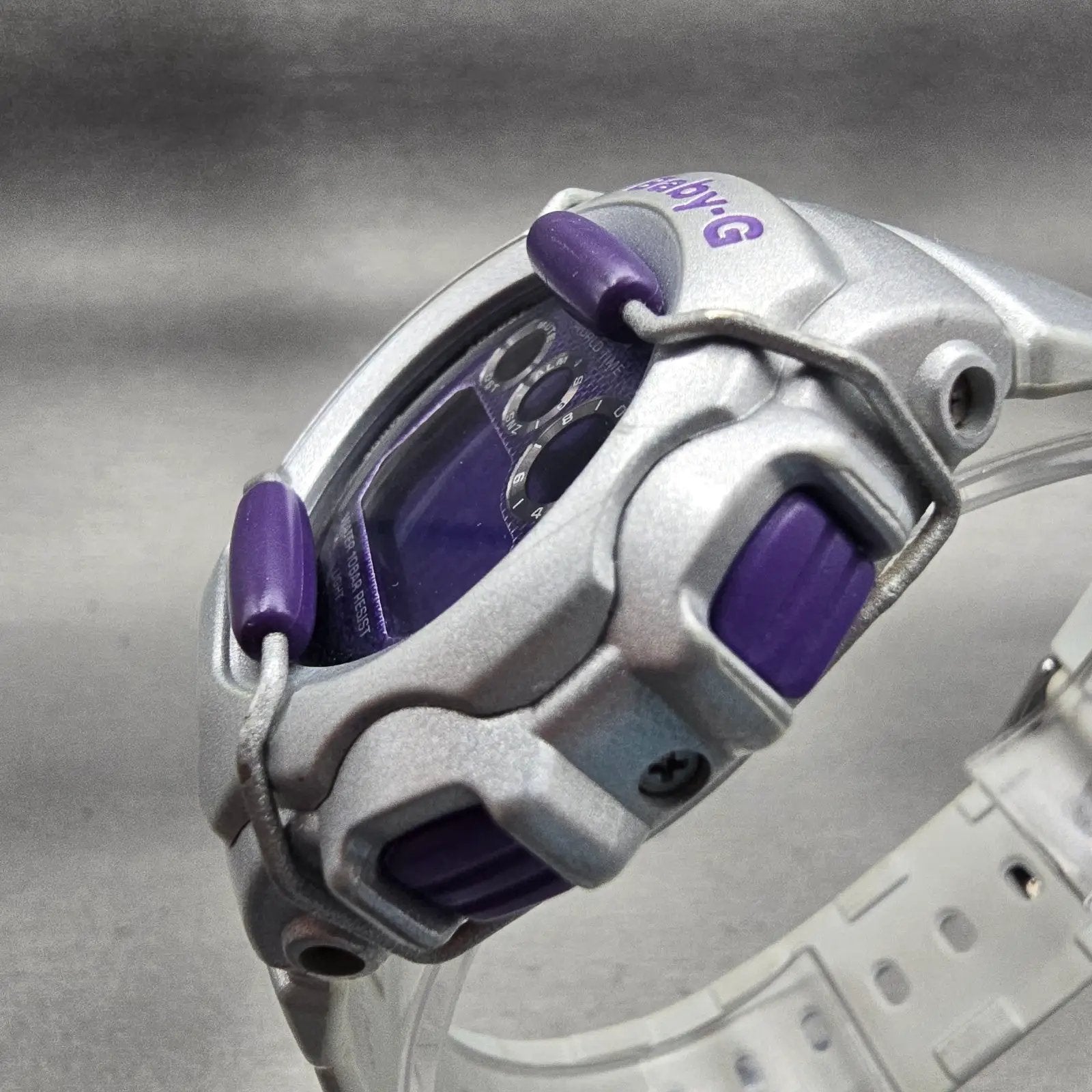 Casio Baby-G BG-1006SA Watch Women 42mm Purple Silver Alarm Chronograph New Batt2