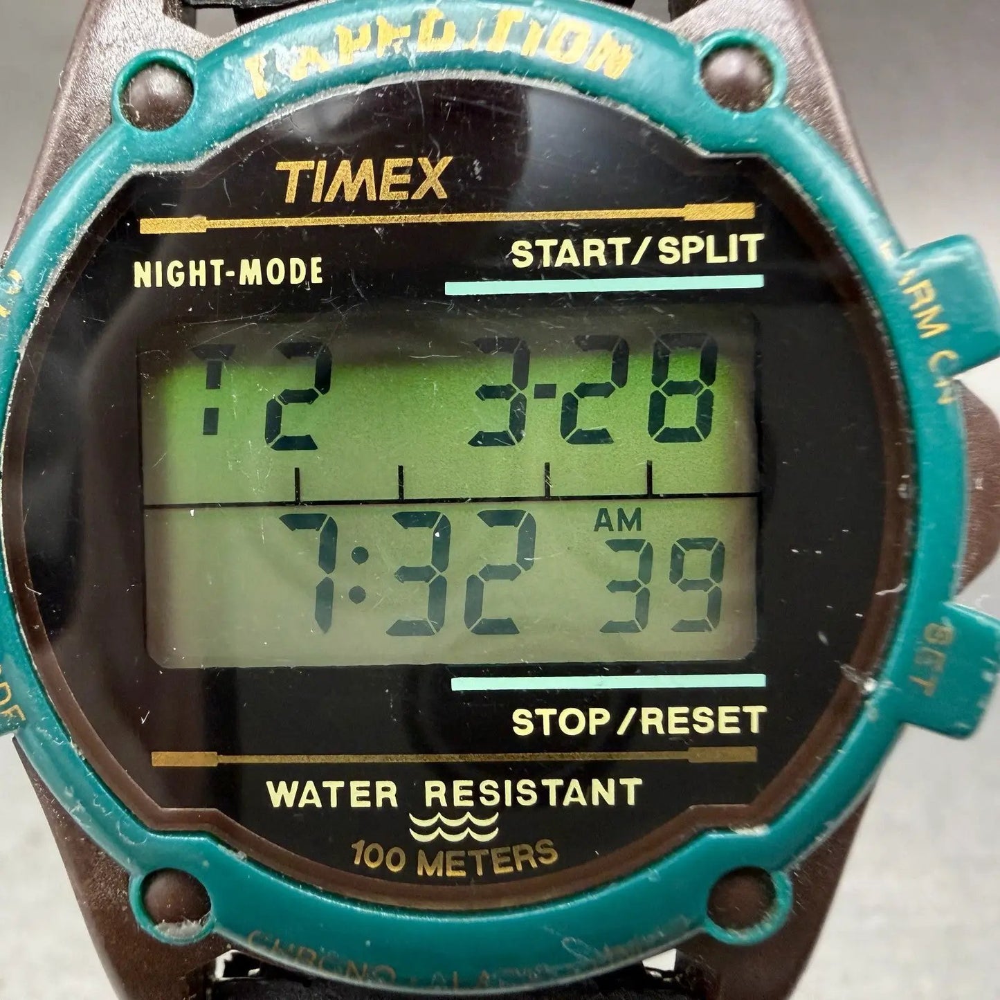 Timex Expedition Atlantis Watch Men 40mm Digital Blue Tone Round Alarm New Batt1