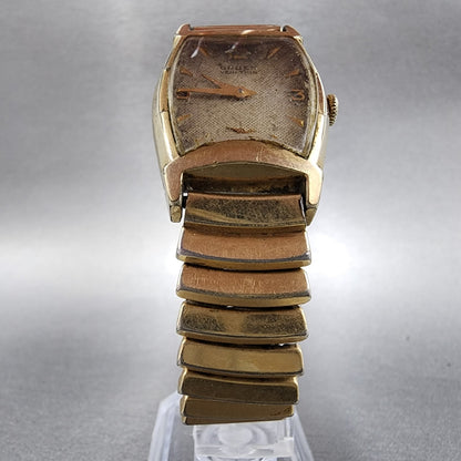 VTG Gruen Veri Thin Watch Men 25mm Cream Dial Gold Filled Manual Wind Cal 415