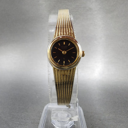 Citizen CQ Watch Women 17mm Black Dial Gold Tone Round 3220324234 New Battery3