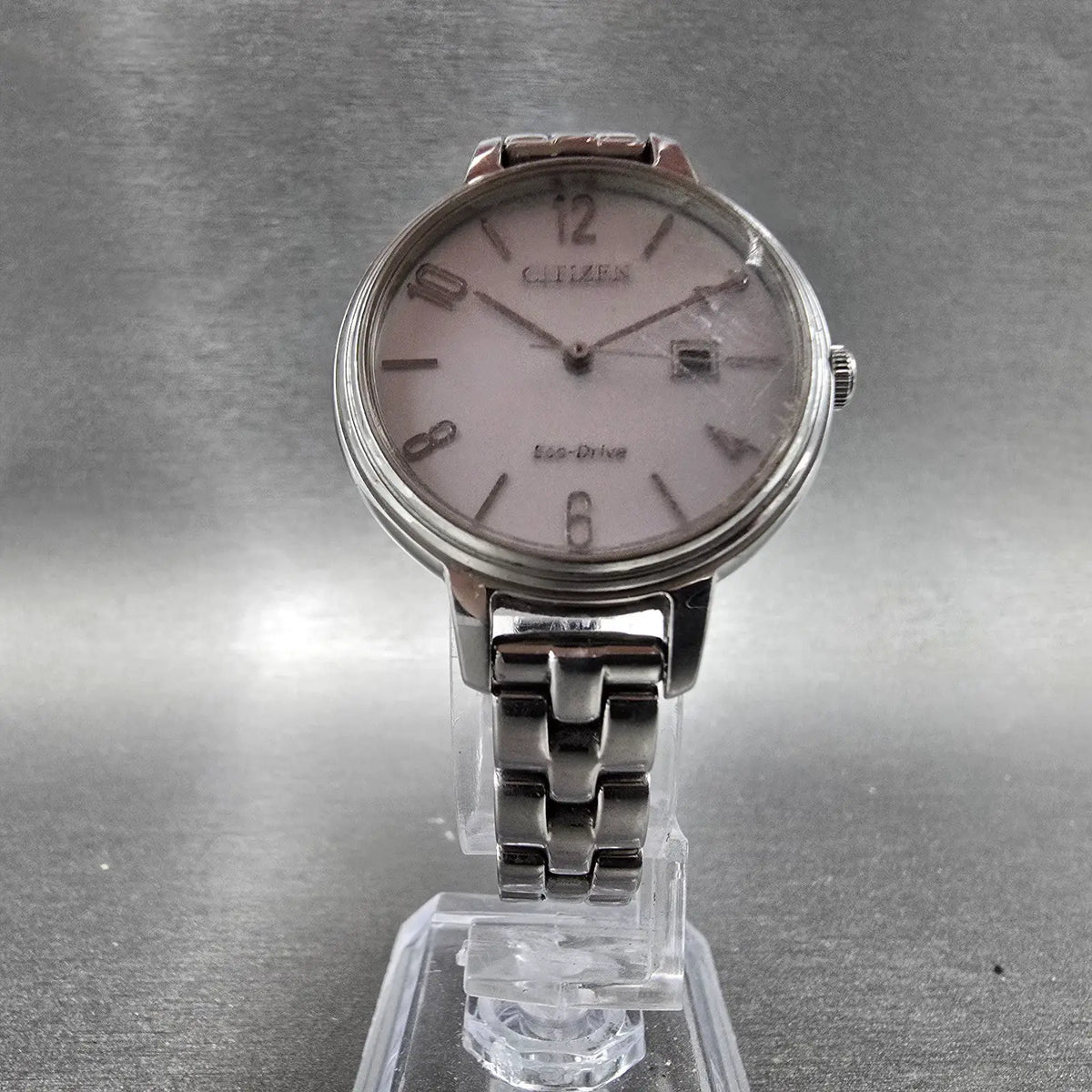 Citizen Eco-Drive Chandler Watch Women 31mm Gray Dial Silver Date EW2440-53A5