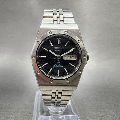 Seiko SilverWave Watch Women 26mm Black Dial Steel Daydate 34230180 New Battery0