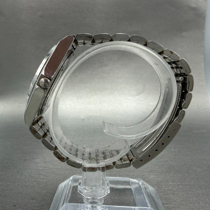Seiko Alba Watch Men 35mm Luminous Dial Silver Tone Daydate V743-8B10 NewBattery6