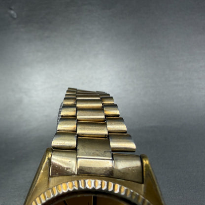 Seiko SQ Presdisent Watch Men 36mm Gold Dial Gold Tone Daydate 7123-8050 PARTS5