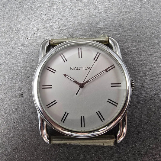 Nautica Watch Men 42mm Silver Dial Stainless Steel Round N07556L New Battery0