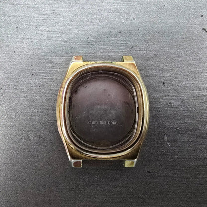 Seiko 5932-5119 Watch Case Gold Tone Oval 31.5mm W/Crystal Vintage0