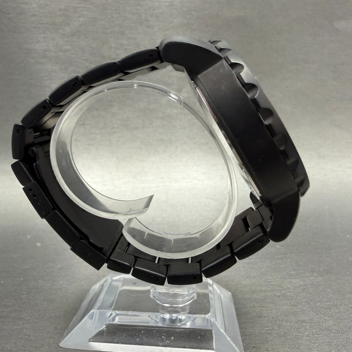 Fossil Nate Chrono Watch Men 50mm Black Dial Black Tone Date Round New Battery8