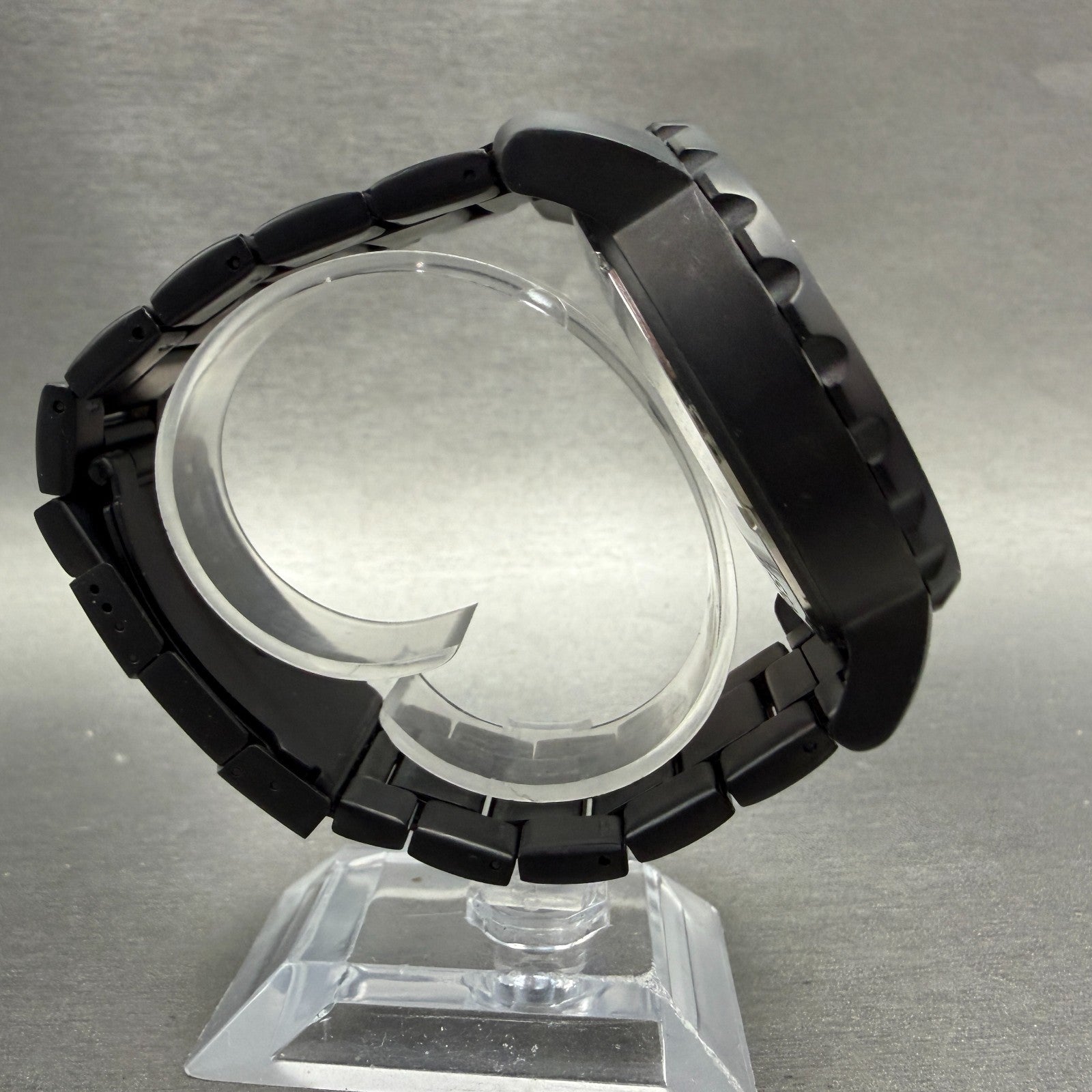 Fossil Nate Chrono Watch Men 50mm Black Dial Black Tone Date Round New Battery8
