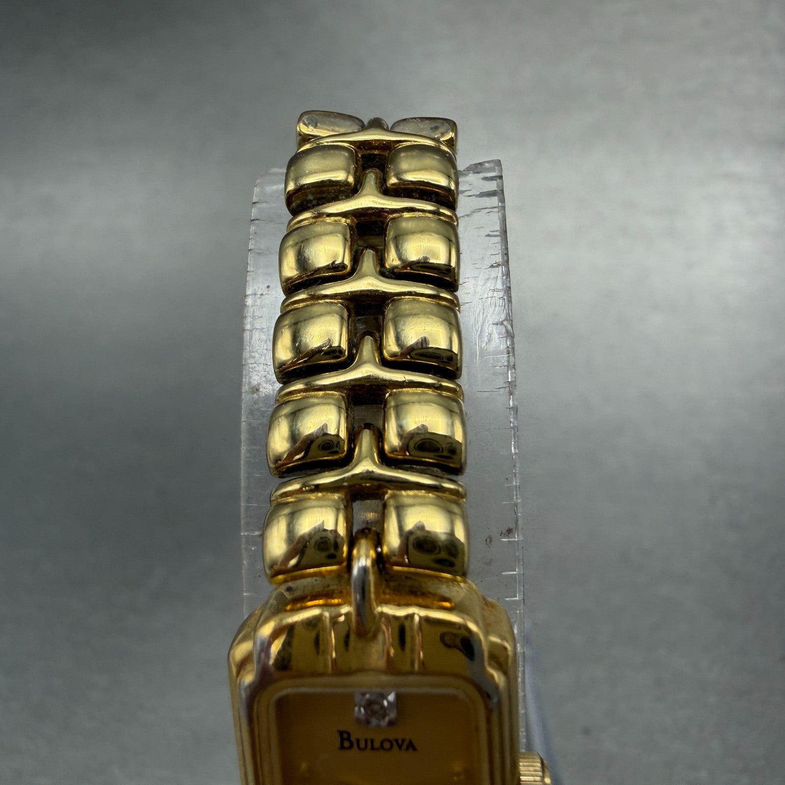 Bulova Tank Watch Women 14mm Champagne Dial Gold Tone Rectangle 97P77 NewBattery4