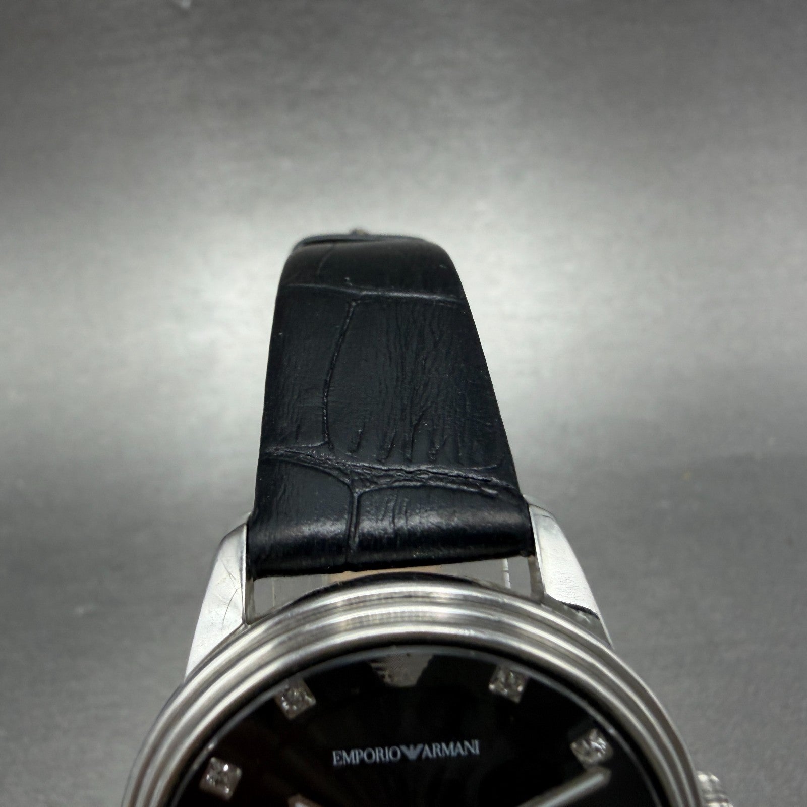 Emporio Armani Dino Watch Women 33mm Black Dial Steel Round AR-1618 New battery4