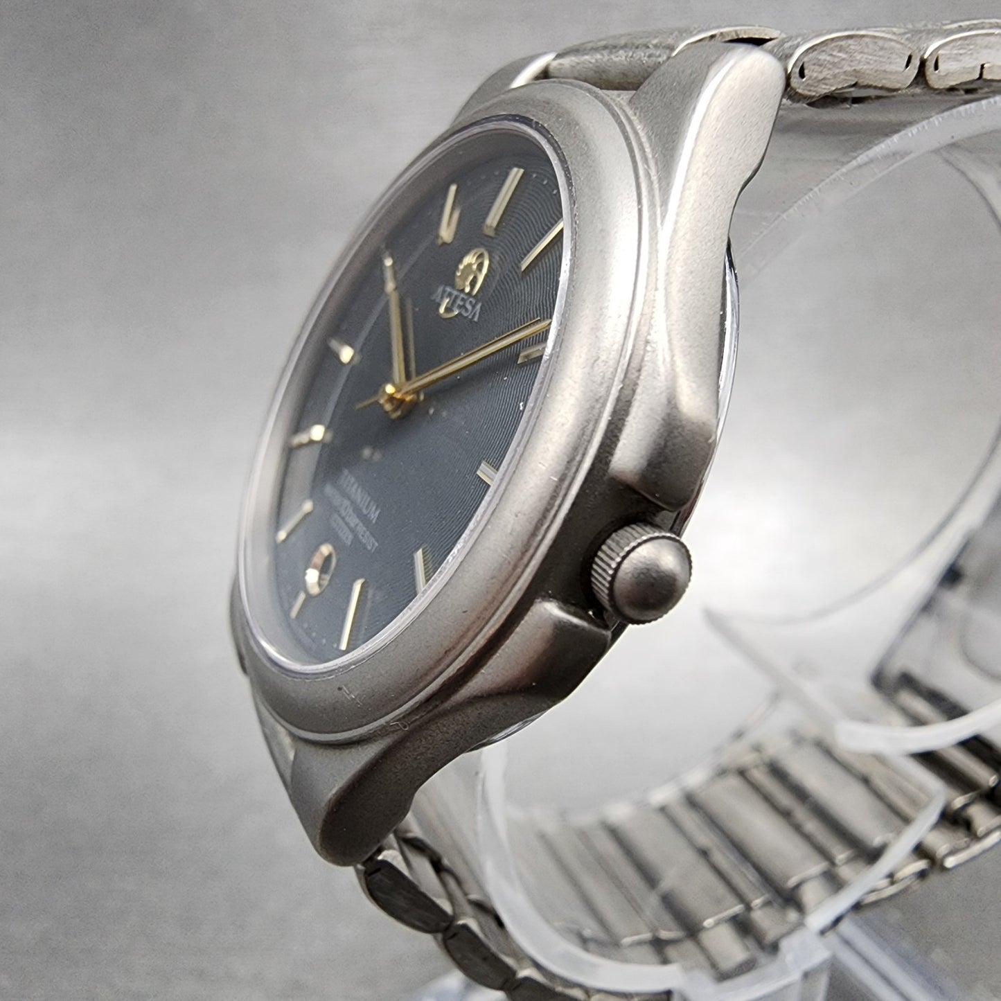 Citizen Attesa Watch Men 33mm Black Dial Titanium Tone Date 5510F51308 New Batt2