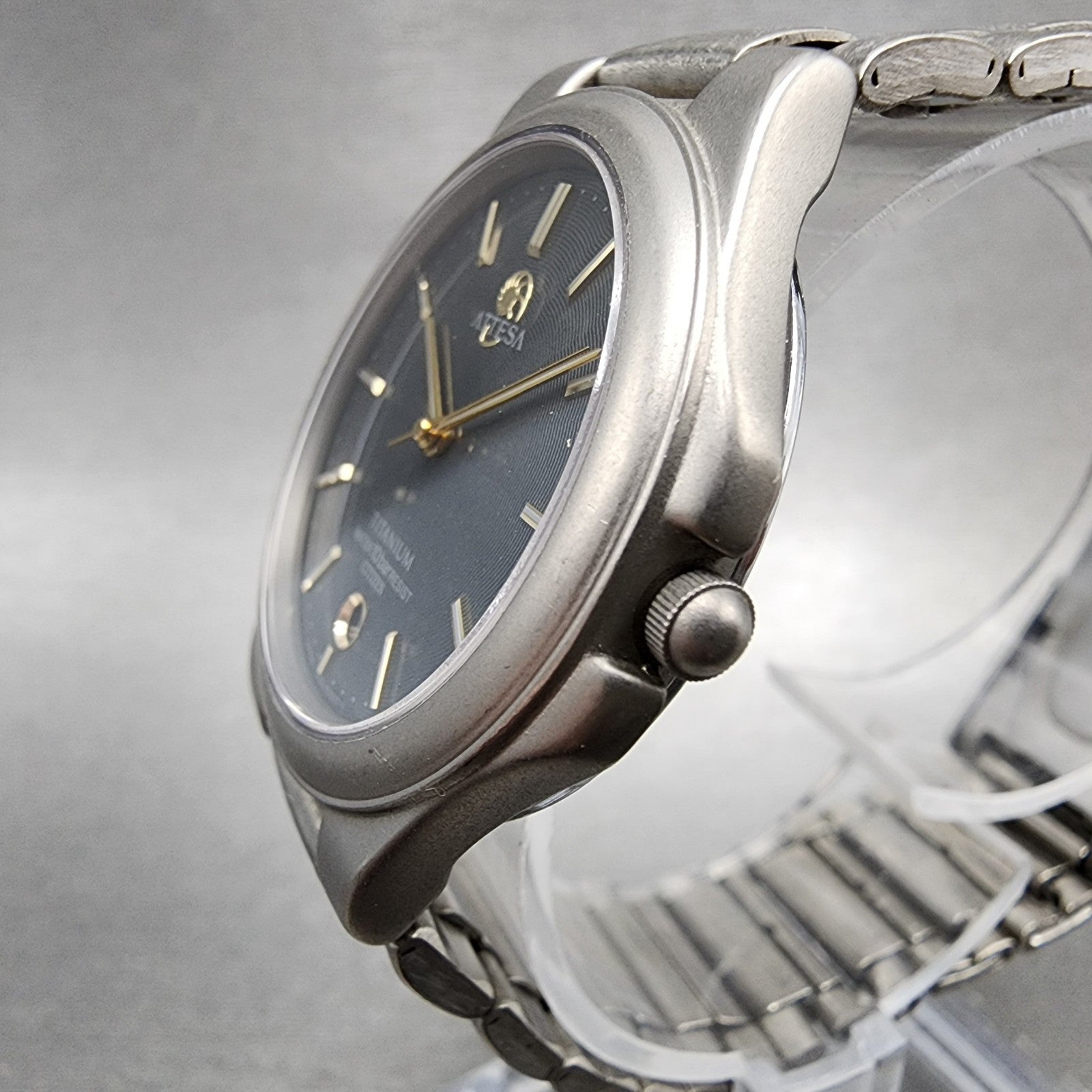 Citizen Attesa Watch Men 33mm Black Dial Titanium Tone Date 5510F51308 New Batt2