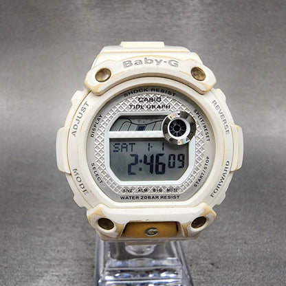 Casio BabyG Watch Women 43mm White Dial White Case Round BLX100 New Battery B!0