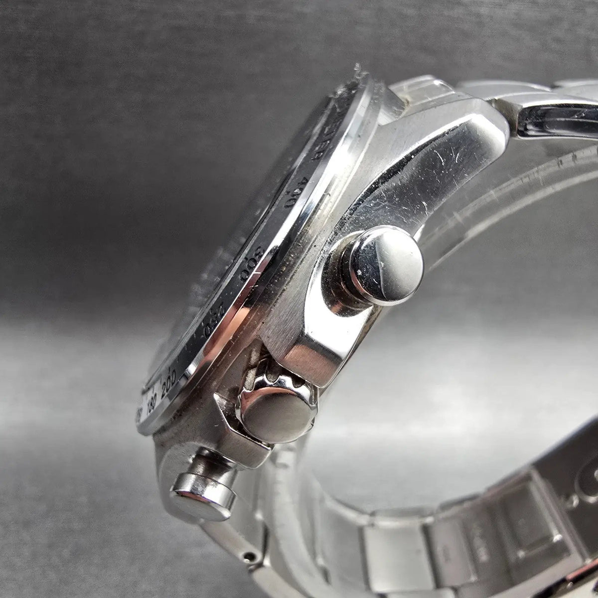 Seiko Chronograph Watch Men 40mm Black Dial Silver Date 8T67-00C0 New Batt JDM2