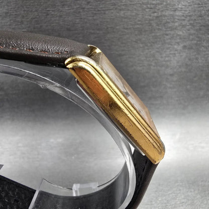 Seiko Tank Watch Men 25mm White Dial Gold Tone Rectangle 2628-5019 New Battery3