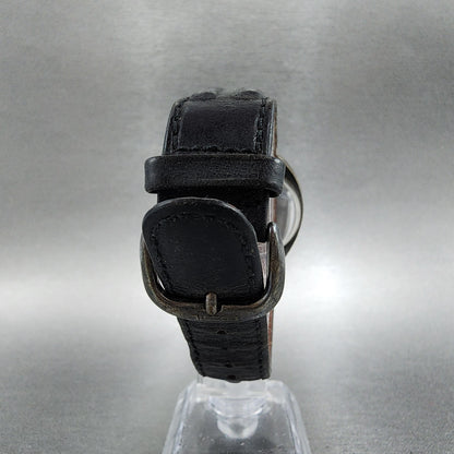 Fossil Watch Men 35mm Black Dial Silver Tone Round VT-2420 New Battery