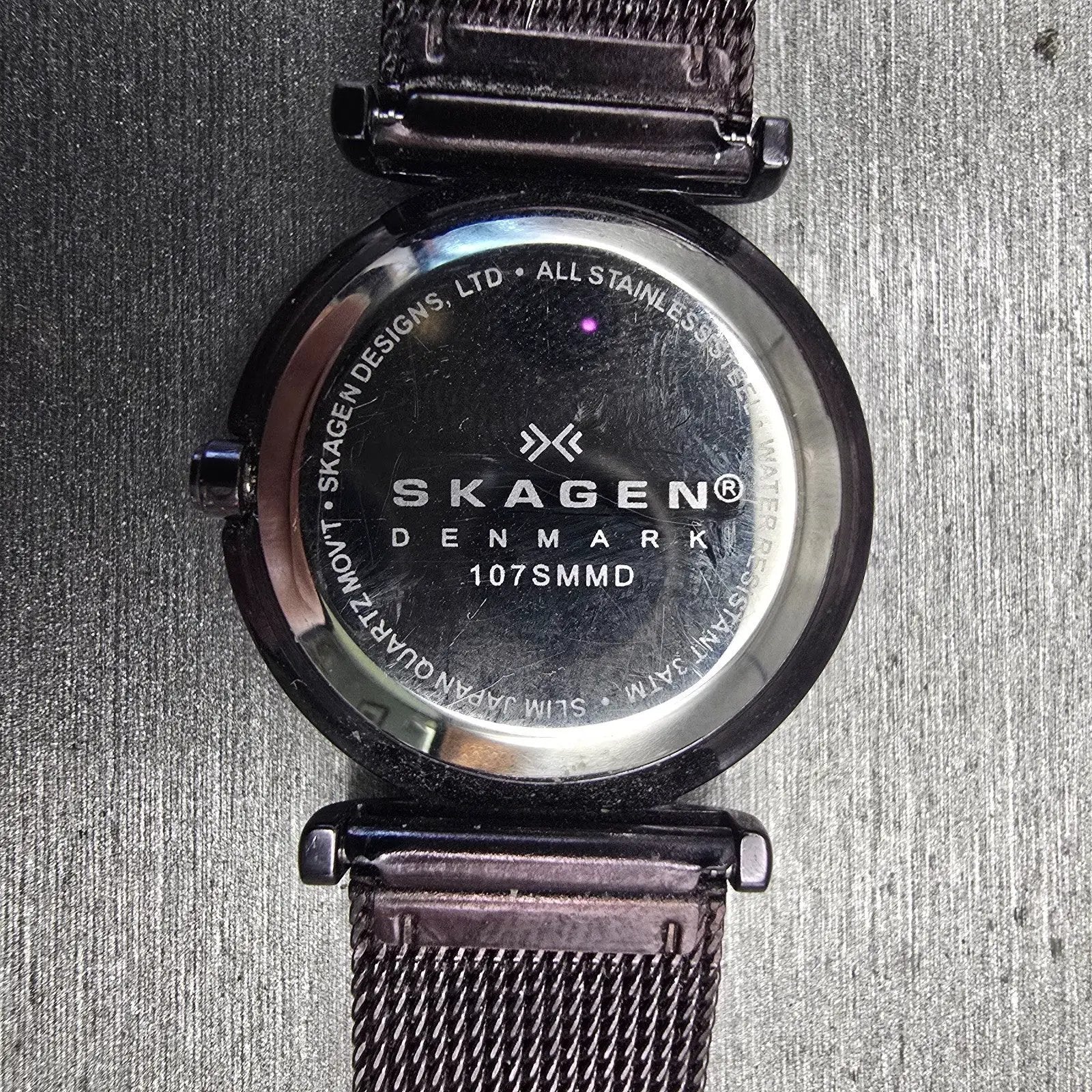 Skagen Denmark Watch Women 25mm MOP Dial Purple Tone Round 107SMMD New Battery10