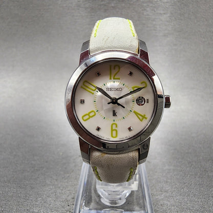 Seiko Lukia Watch Women 26mm White Dial Silver Tone Date 7n820ee0 New Battery0