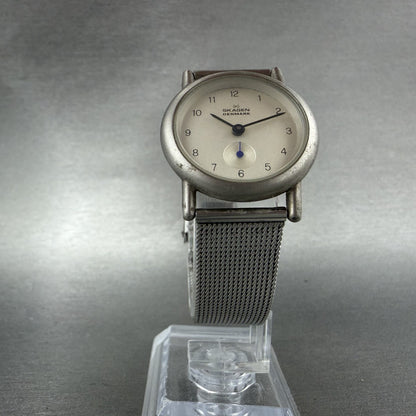 Skagen Watch Women 28mm Silver Dial Silver Tone Small Seconds Round New Battery5