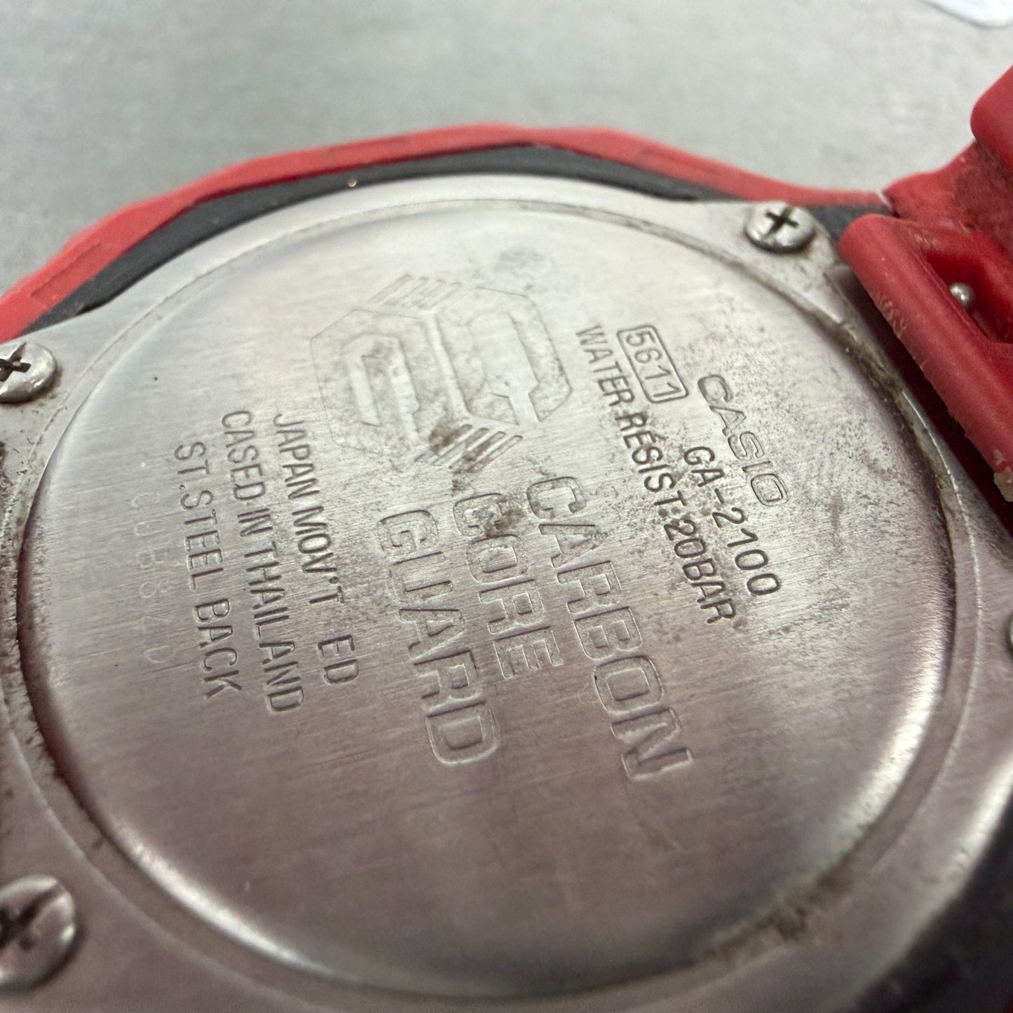Casio G-Shock GA-2100 Watch Men 46mm Red Analog Digital Alarm Chronograph Works9