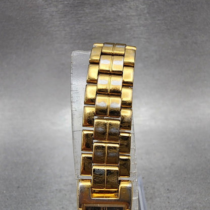 Seiko Tank Watch Women 13mm Black Dial Gold Tone 2e206590 New Battery4