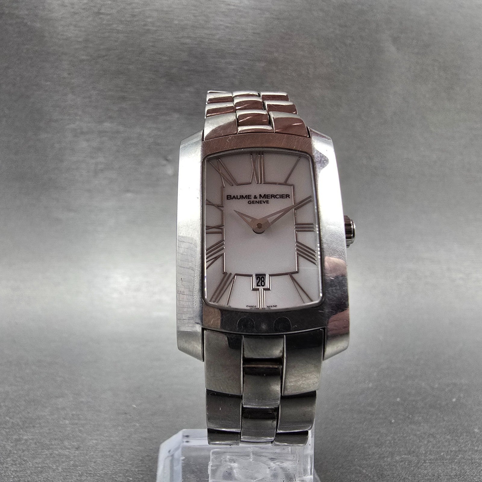 Baume & Mercier Hampton Milleis watch Women 22mm White Dial Steel Date READ!!!!!5