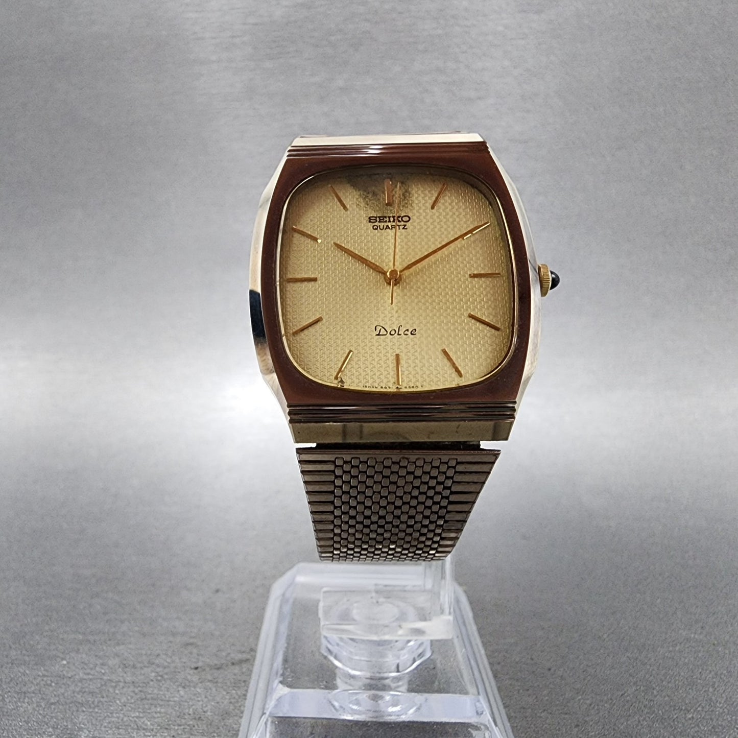 Seiko Dolce Watch Men 30mm Champagne Dial Gold Tone 59315450 New Battery5
