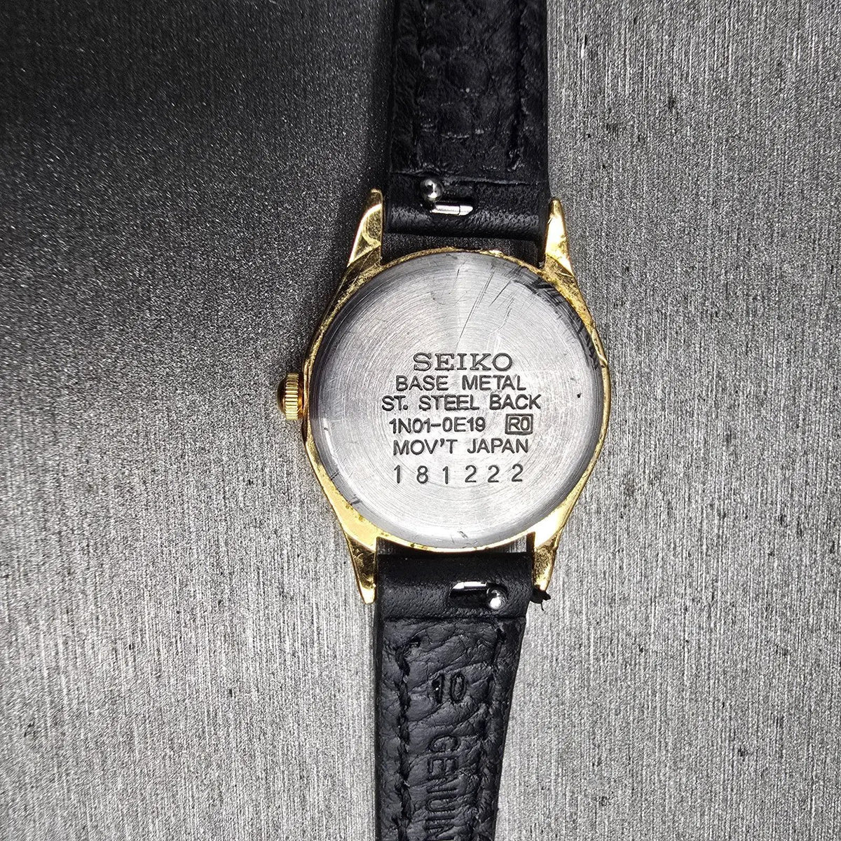 Seiko Watch Women 19mm Gold Dial Gold Tone Round 1N01-0E19 New Battery VTG JP 510