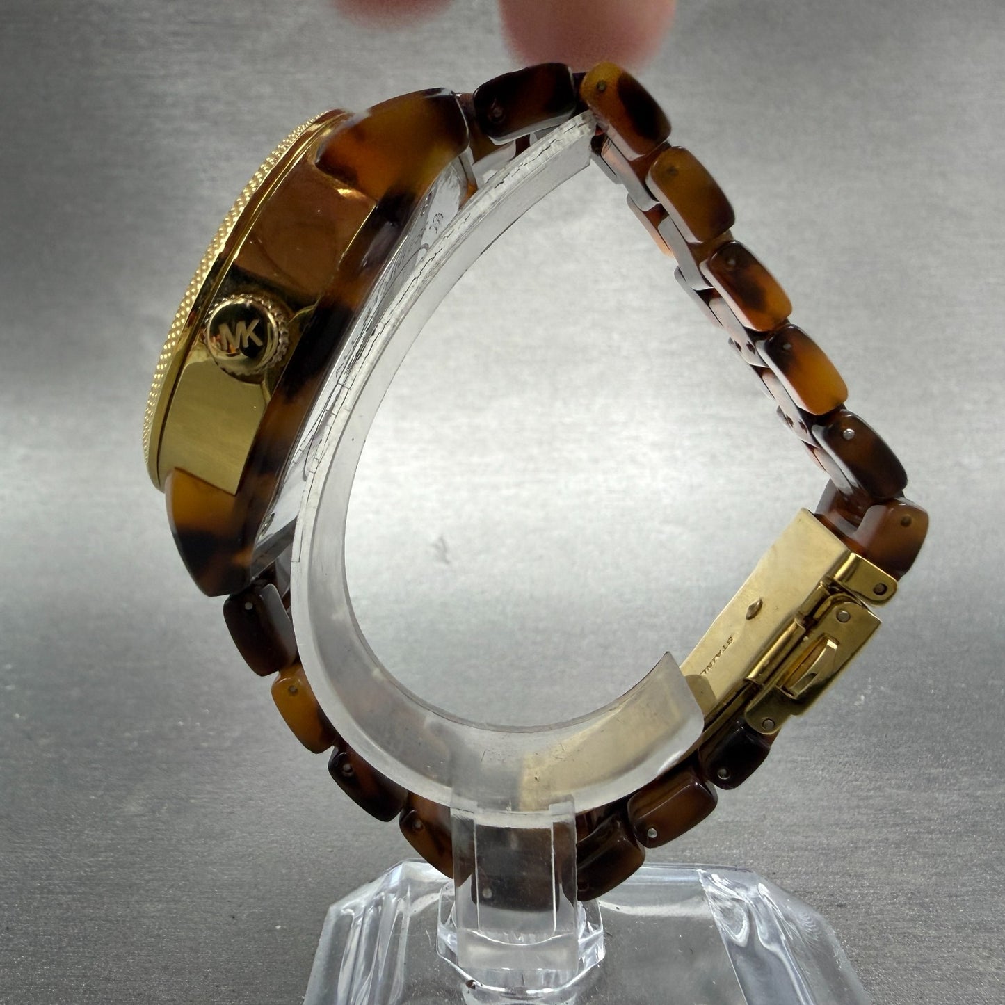 Michael Kors Watch Women 37mm Brown Dial Gold Brown Tone Daydate New Battery PT6