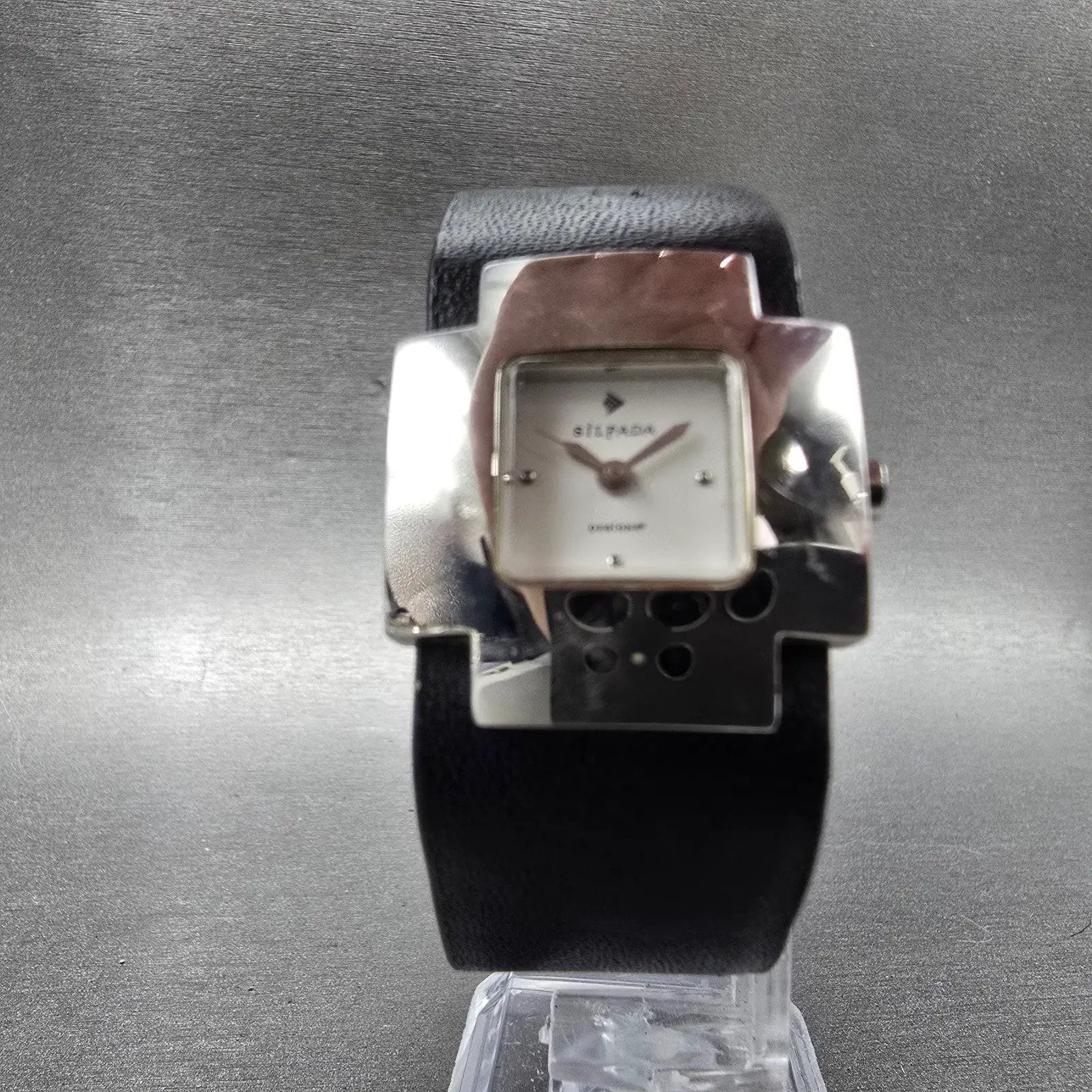 Silpada Tank Watch Women 25mm White Dial Silver Tone Rectangle New Battery5