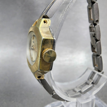 Seiko Watch Women 23mm Champagne Dial Two Tone Oval Vintage 117659 Manual Runs3