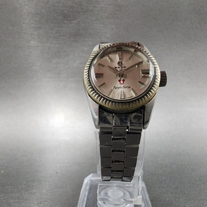 Rado Purple Horse Watch Women 22mm Silver Dial Steel Date Round Automatic Runs5