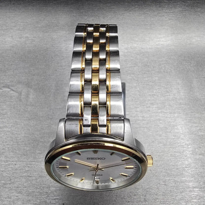 Seiko Watch Men 41mm Silver Dial Two Tone Date Round 6N42-00A0 New Battery4