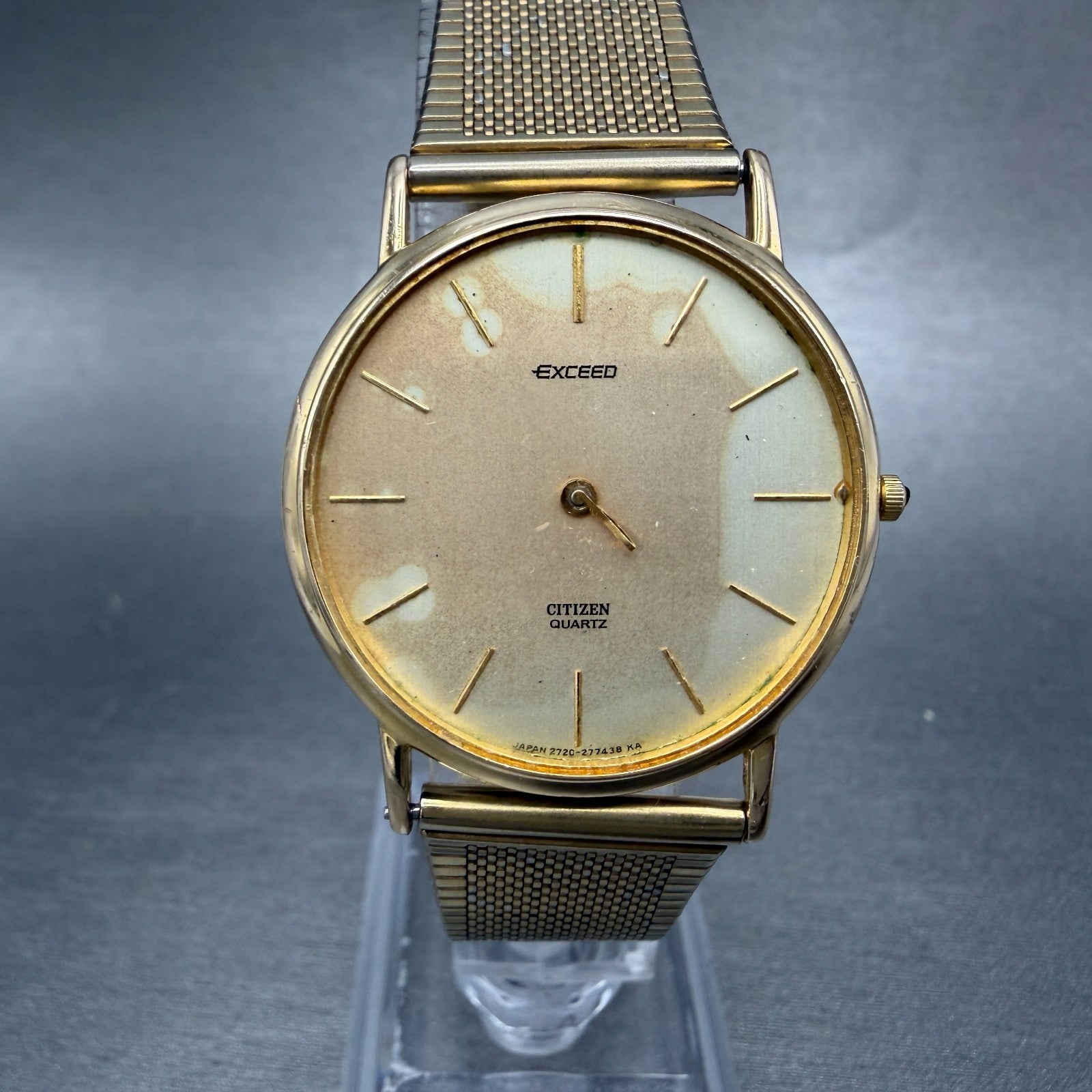 Citizen Exceed Watch Men 32mm Champagne Dial Gold Tone 2720-272145 PARTS0