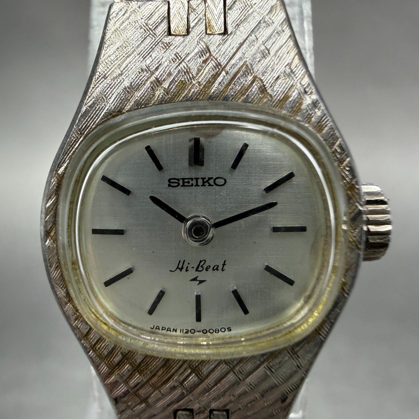 Seiko Watch Women 17mm Silver Dial Silver Tone Round 1120-3020 Manual Runs VTG1